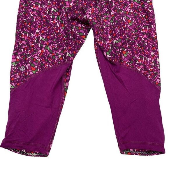 Lululemon Real Quick Crop Paradise Leggings 8 Royal Plum Pants Activewear Capri - Picture 6 of 7